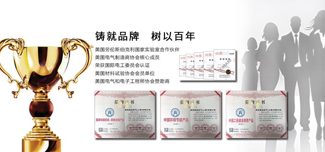 國家權(quán)威檢測、質(zhì)量合格產(chǎn)品，中國工程建設(shè)推薦產(chǎn)品，中國環(huán)保節(jié)能產(chǎn)品，美國勞倫斯伯克利國家實驗室合作伙伴，美國電氣制造商協(xié)會核心成員，榮譽(yù)國際電工委員會認(rèn)證，美國材料試驗協(xié)會會員單位，美國電氣和電子工程師協(xié)會贊助商